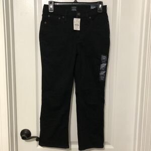 J.Crew Womens Jeans 26 Petites Black Mid-Rise Flare Crop All-Day Stretch NWT